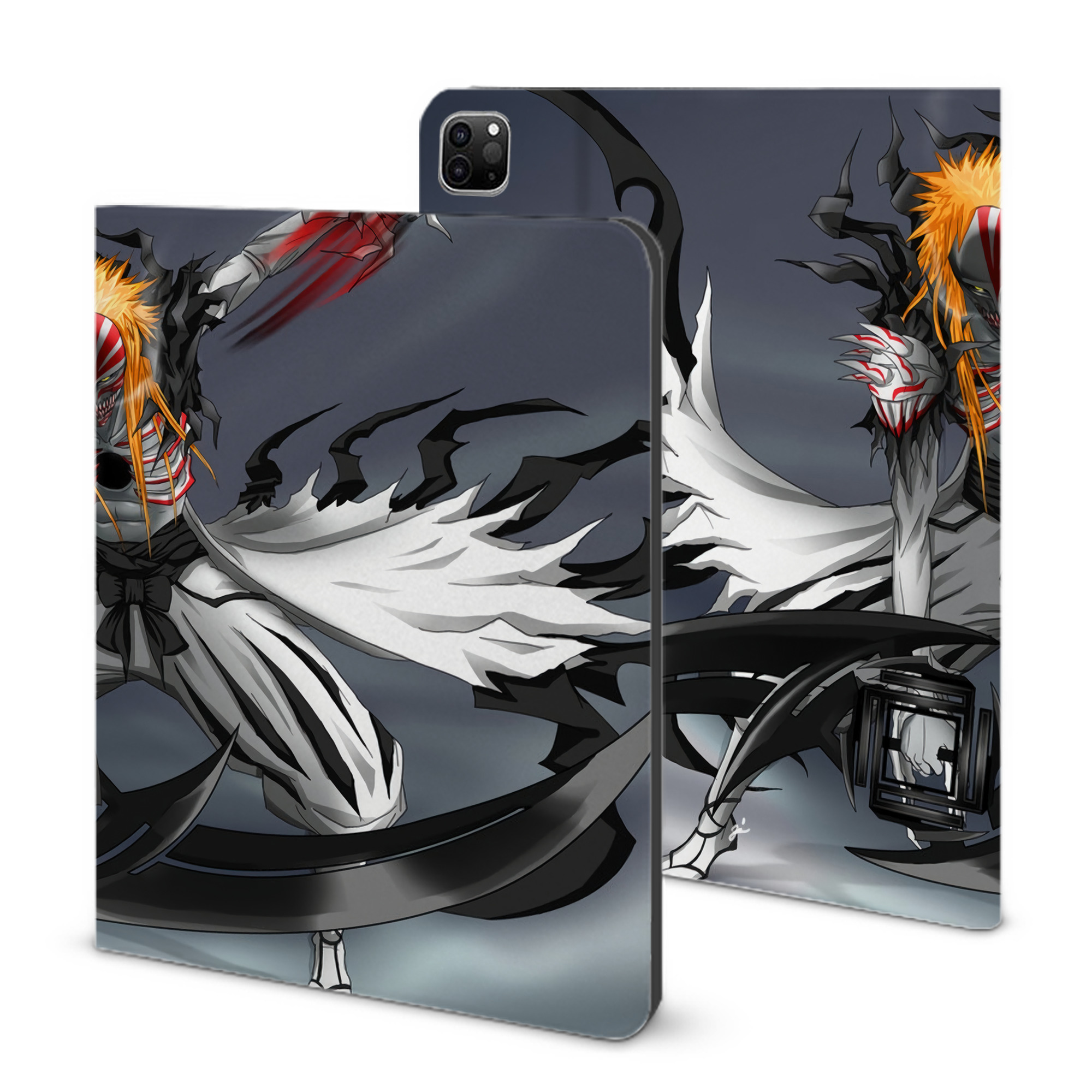 （画像用） ブリーチ BLEACH IPad ケース ブック型 PUレザー TPU 耐衝撃 軽量 薄型 ペン収納なし 全面保護 IPad 各モデル対応